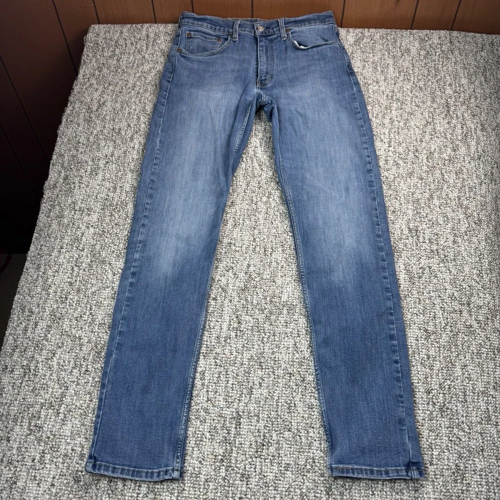 Levis 502 Jeans Mens 32x24 Fits 32x32 Regular Tapered Fit Blue Denim